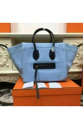 Best Celine Medium Luggage Phantom Handbag In Light Blue Canvas CT169952 VS04264