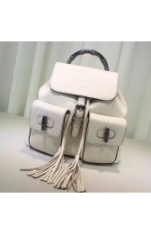 Best Gucci Bamboo Leather Backpack Off-white 370833 VS05985