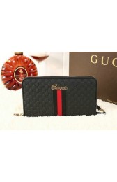 Best Gucci Guccissima Leather Clutch G9551 Black VS02886