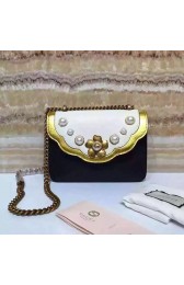 Best Gucci Leather Chain Shoulder Bag Black 432282 VS06885