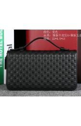 Best Gucci Rubber Guccissima Leather Travel Document Case 8007 Black VS03958