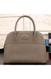 Best Hermes Bolide 31CM Original Leather Tote Bag Grey VS07150