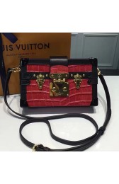 Best Louis Vuitton Crocodile Brillant Petite Malle Red N91994 VS03087