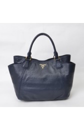 Best Prada Original Calfskin Leather Tote BN2435 in Sapphire Blue XZ VS03437