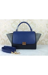 Best Quality Celine Original Leather Trapeze Bag CL8726 Royal&Black&Grey VS05170