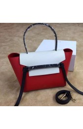 Best Replica Celine Small Belt Bag Original Leather CLA98311S White&Red VS02201