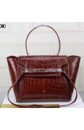 Celine Belt Bag Croco Leather C3368S Brown VS00104