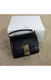 Celine Classic Box mini Flap Bag Smooth Leather C11041 Black VS02316