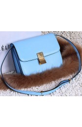 Celine Classic Box Small Flap Bag Calfskin C88007T Skyblue VS05699