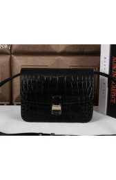 Celine Classic Box Small Flap Bag Croco Leather C3118 Black VS01600