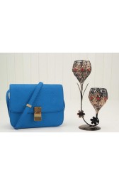 Celine Classic Box Small Flap Bag Original Snake Leather 11042 Blue VS03073