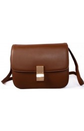 Celine Classic Box Small Flap Bag Smooth Leather C88007C Brown VS01055