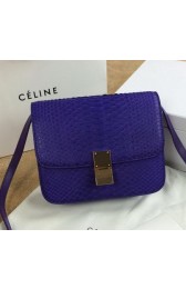 Celine Classic Box Small Flap Bag Snake Leather 11042 Violet VS01664
