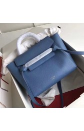 Celine Drummed Calfskin Belt Bag Blue C010703 VS05613