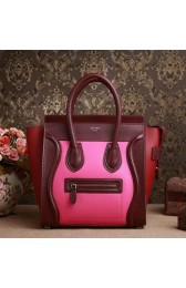 Celine Luggage Micro Boston Bag Original Leather 3307 Rose&Burgundy&Wine VS04226