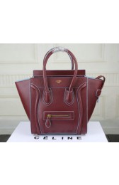 Celine Luggage Micro Boston Bag Original Leather CT33081 Burgundy VS09841