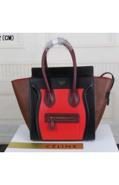 Celine Luggage Micro Tote Bag Original Leather CLY33081M Red VS01658