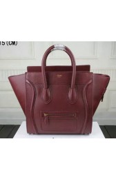 Celine Luggage Mini Bag Smooth Leather Ci3308 Burgundy VS02660
