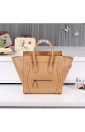 Celine Luggage Mini Boston Tote Bag Ferrari Leather CL3308 Apricot VS05865