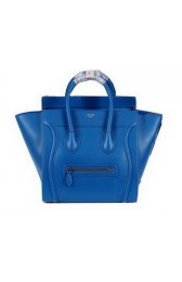 Celine Luggage Mini Boston Tote Bag Ferrari Leather CL3308 Blue VS04152