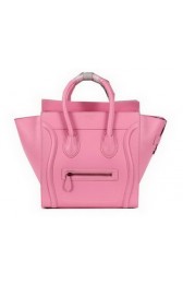Celine Luggage Mini Boston Tote Bag Ferrari Leather CL3308 Pink VS02985