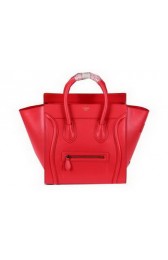 Celine Luggage Mini Boston Tote Bag Ferrari Leather CL3308 Red VS09542
