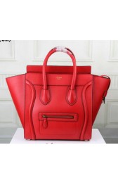 Celine Luggage Mini Tote Bag Original Leather Ci3308 Red VS03657