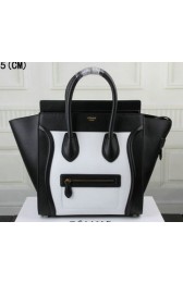 Celine Luggage Mini Tote Bag Original Leather Ci3308 White&Black VS04732