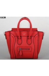 Celine Luggage Nano Bag Grainy Leather C3308S Red VS02374