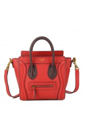 Celine Luggage Nano Bag Grainy Leather CL88029 Red VS00171