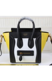 Celine Luggage Nano Bag Original Leather CT3308S White&Black&Yellow VS03548