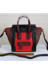 Celine Luggage Nano Tote Bag Original Leather CLY33081S Red VS02934