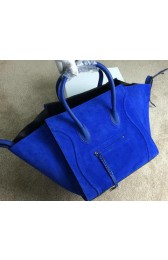 Celine Luggage Phantom Bag Nubuck Leather 99013 Blue VS00366