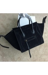 Celine Luggage Phantom Bags Nubuck Leather 99013 Black VS06826