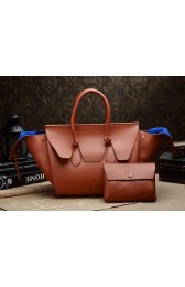 Celine Luggage Phantom Original Calfskin Leather Bags 3052 in Brown with a Clutch Bag YD VS02687
