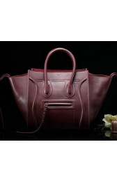 Celine Luggage Phantom Shopper Bags Ferrari Leather CL3341 Maroon VS07223