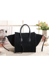 Celine Luggage Phantom Square Tote Bag 3341 in Dark Blue Original Suede Leather VS03293