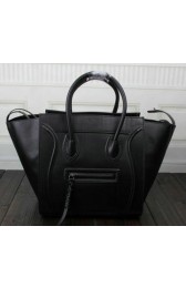 Celine Luggage Phantom Tote Bag Ferrari Leather 3341 Black VS09511