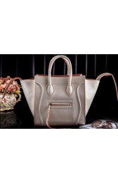 Celine Luggage Phantom Tote Bag Original Leather CLT3341 OffWhite&Orange VS04982