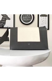 Celine Medium Smooth Calfskin Frame Shoulder Bag Offwhite and Grey C130402 VS00674