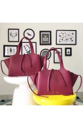 Celine Medium Tri Fold Shoulder bag in Burgundy Calfskin 030401 VS04930