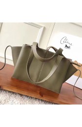 Celine Medium Tri Fold Shoulder Bag in Light Green Smooth Calfskin 030402 VS09298