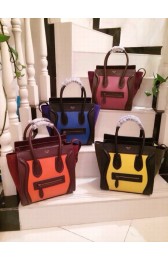 Celine Micro Luggage 308 in Pink with Coffee and Wine Red Original Leather LSS VS06413