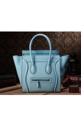 Celine Micro Luggage 3307 in Light Blue Clemence Leather VS02423