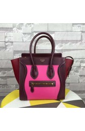 Celine Micro Luggage Tote Bag Original Leather C164173 Peach&Burgundy VS03649