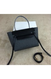 Celine mini Belt Bag Flannelette Leather C98311 Grey VS01167