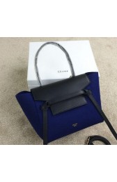 Celine mini Belt Bag Suede Leather C98310 Royal&Black VS01730