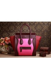 Celine Mini Luggage 3308 in Light Purple with Red Original Leather VS01576