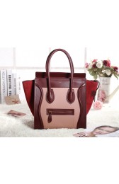 Celine Mini Luggage 3308 in Shrimp Pink with Red Original Leather VS08892