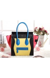 Celine Mini Luggage 3308 in Yellow with Black and Pink Original Leather VS08679